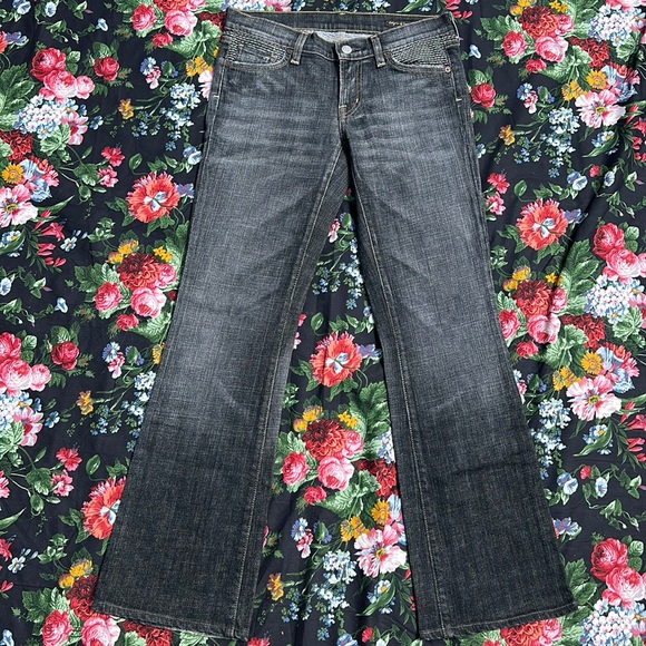 Citizens Of Humanity flair black/ grey Dark Wash thick stitching detail size 27 - Picture 2 of 15
